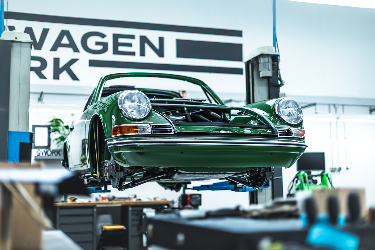 Porsche 911 Targa grün Grundaufbau Rohkarrosse